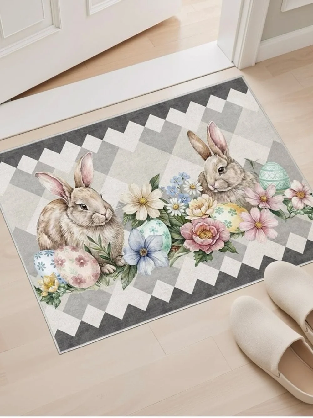 Spring Bunny Rabbit Rug - Picture 2 of 10
